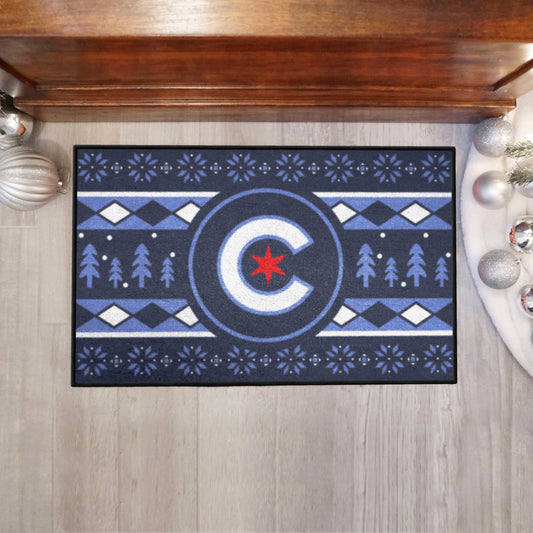 Chicago Cubs Holiday Sweater Starter Mat Accent Rug - 19in. x 30in. - Chicago Cubs