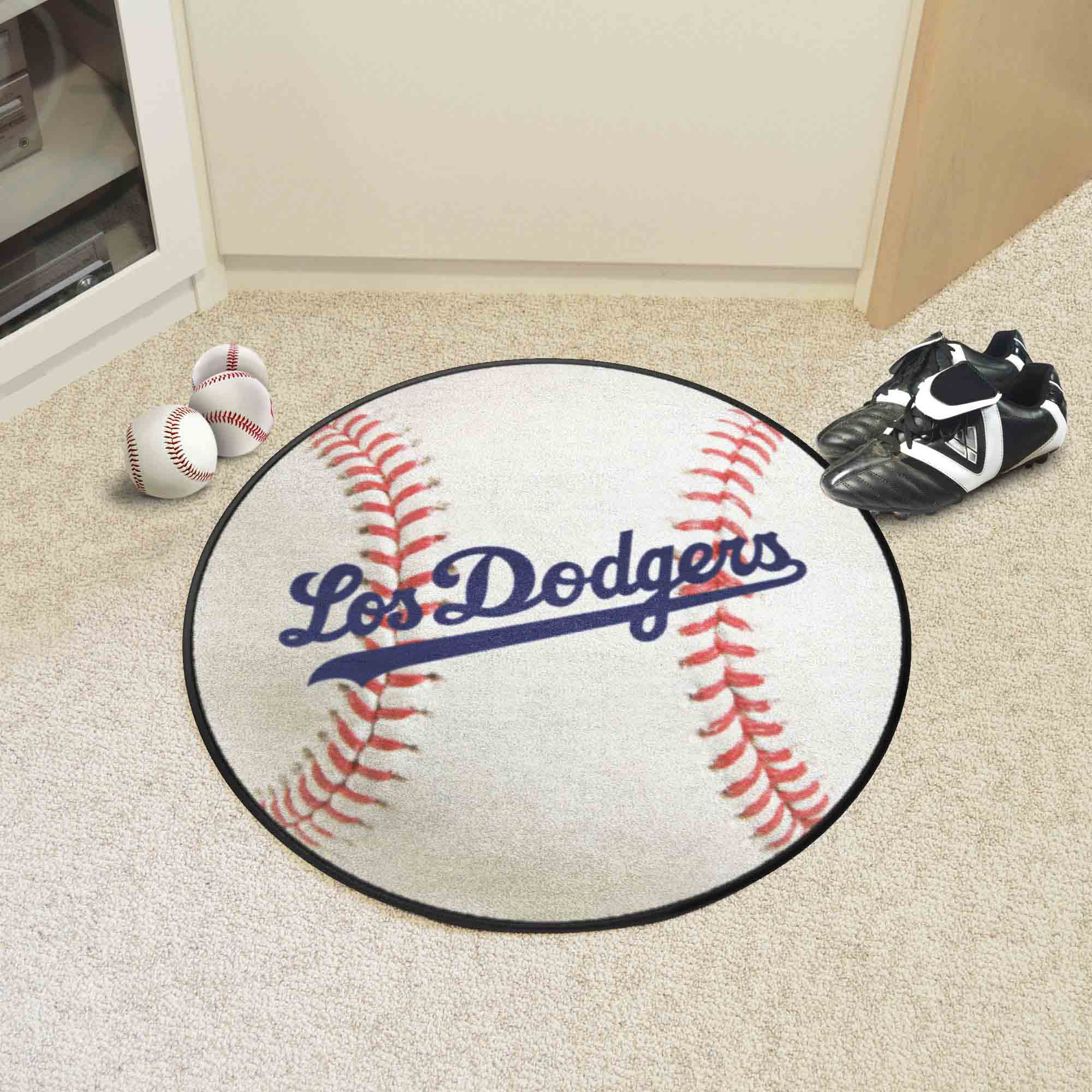 Los Angeles Dodgers Baseball Rug - 27in. Diameter