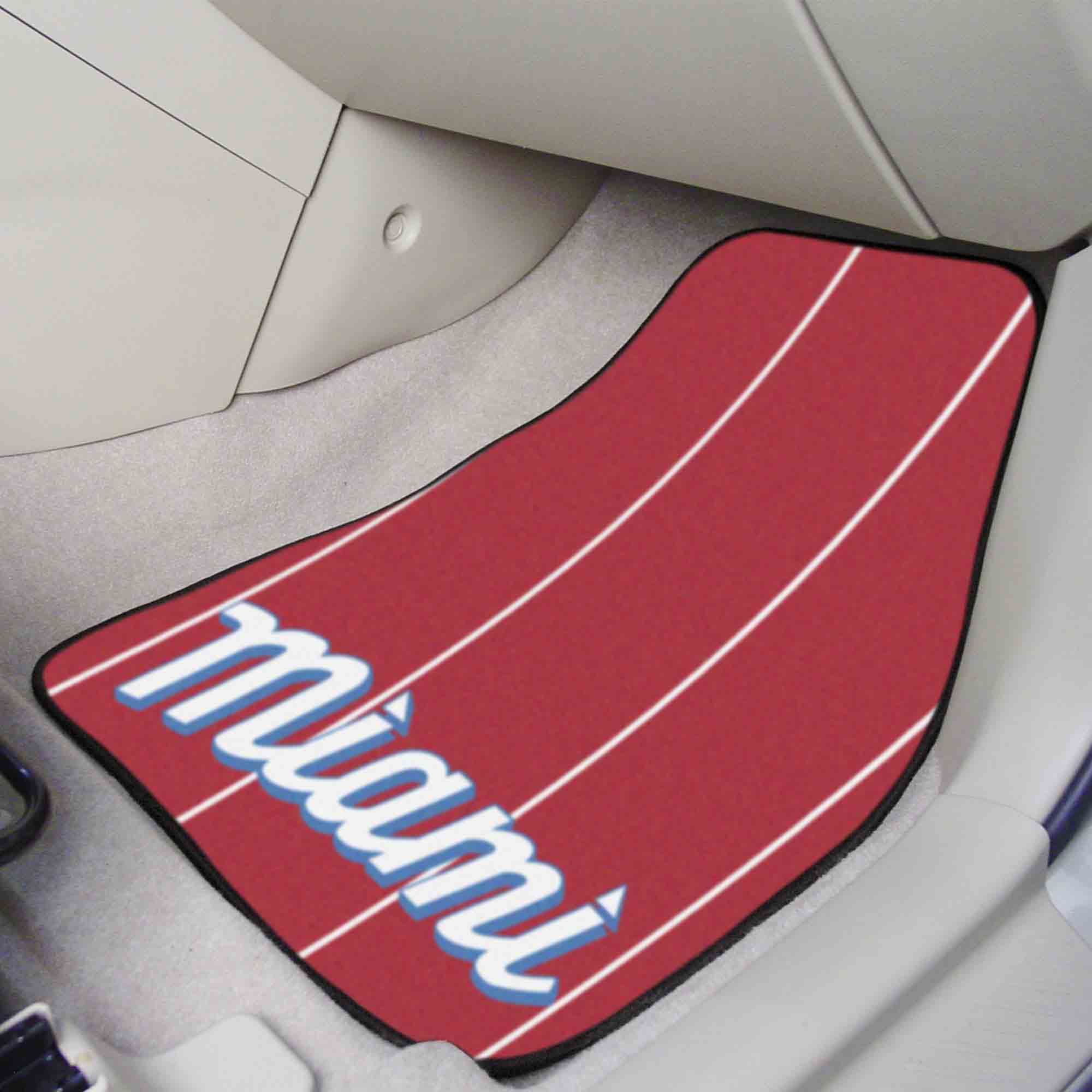 Miami Marlins Front Carpet Car Mat Set - 2 Pieces