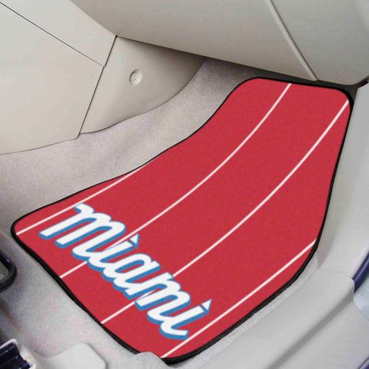 Miami Marlins Front Carpet Car Mat Set - 2 Pieces