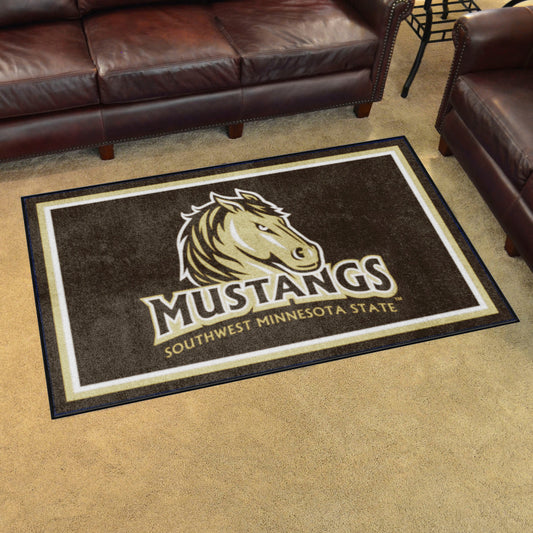 Southwest Minnesota State Mustangs 4ft. x 6ft. Plush Area Rug