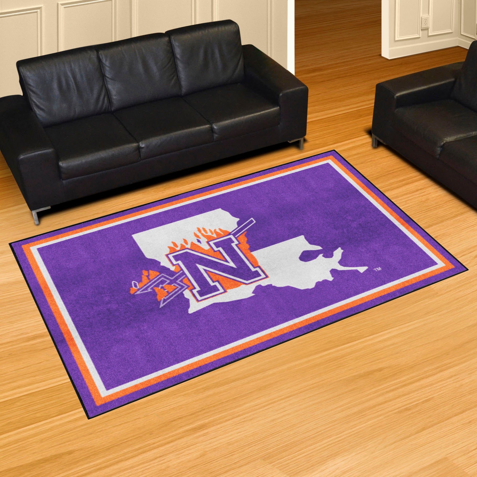 Northwestern State Demons 5ft. x 8 ft. Plush Area Rug