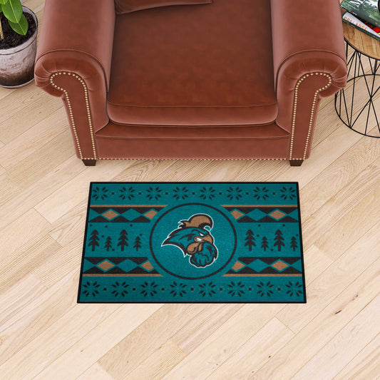 Coastal Carolina Chanticleers Holiday Sweater Starter Mat Accent Rug - 19in. x 30in.