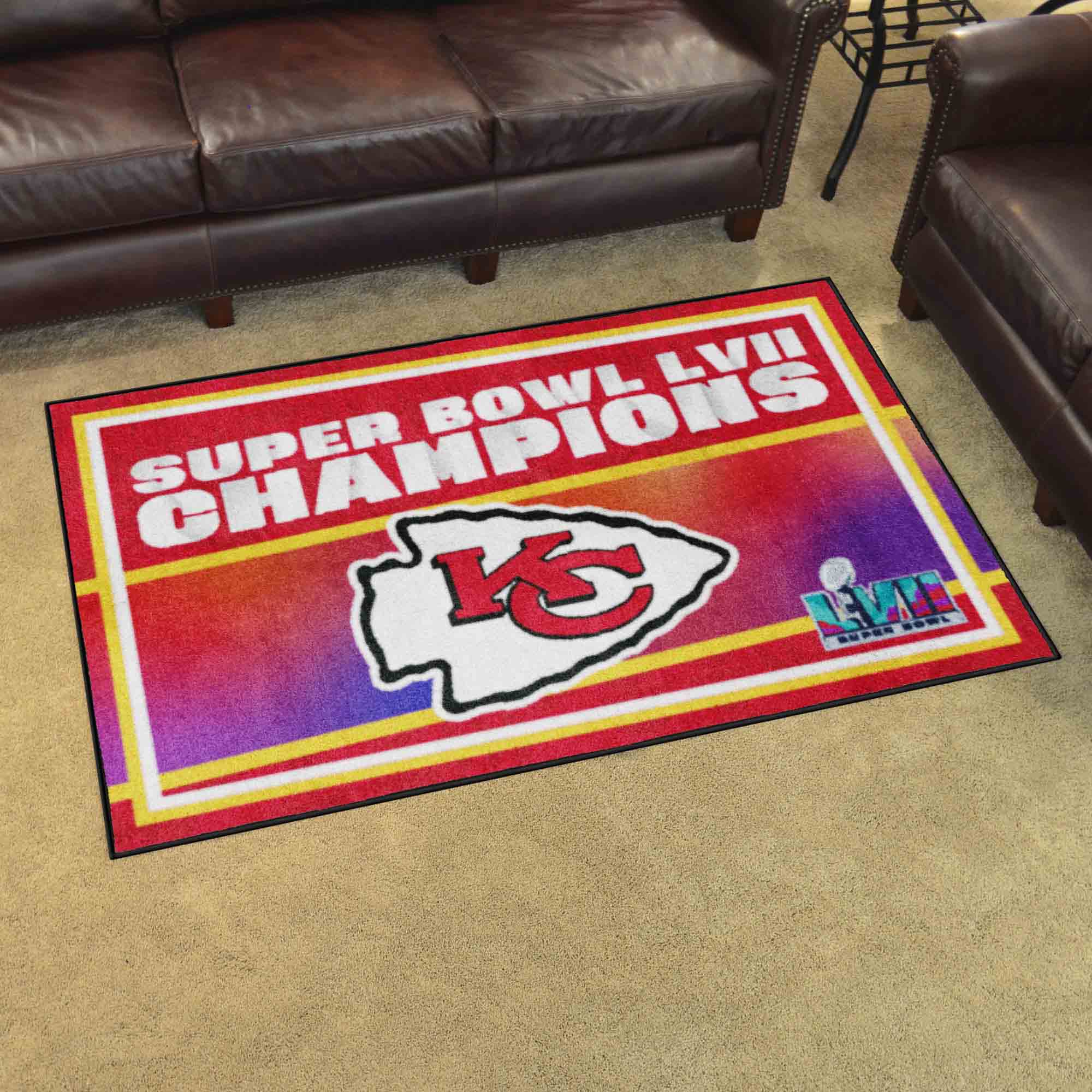 Kansas City Chiefs Super Bowl LVII 4x6 Rug