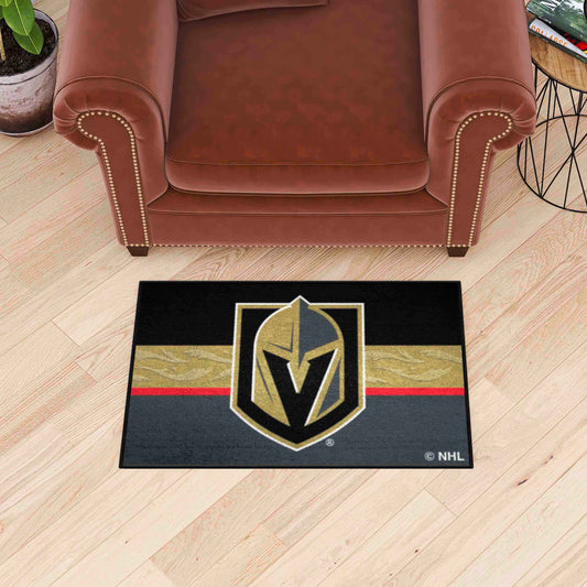 Alfombra decorativa de inicio Vegas Golden Knights - 19 x 30 pulgadas.