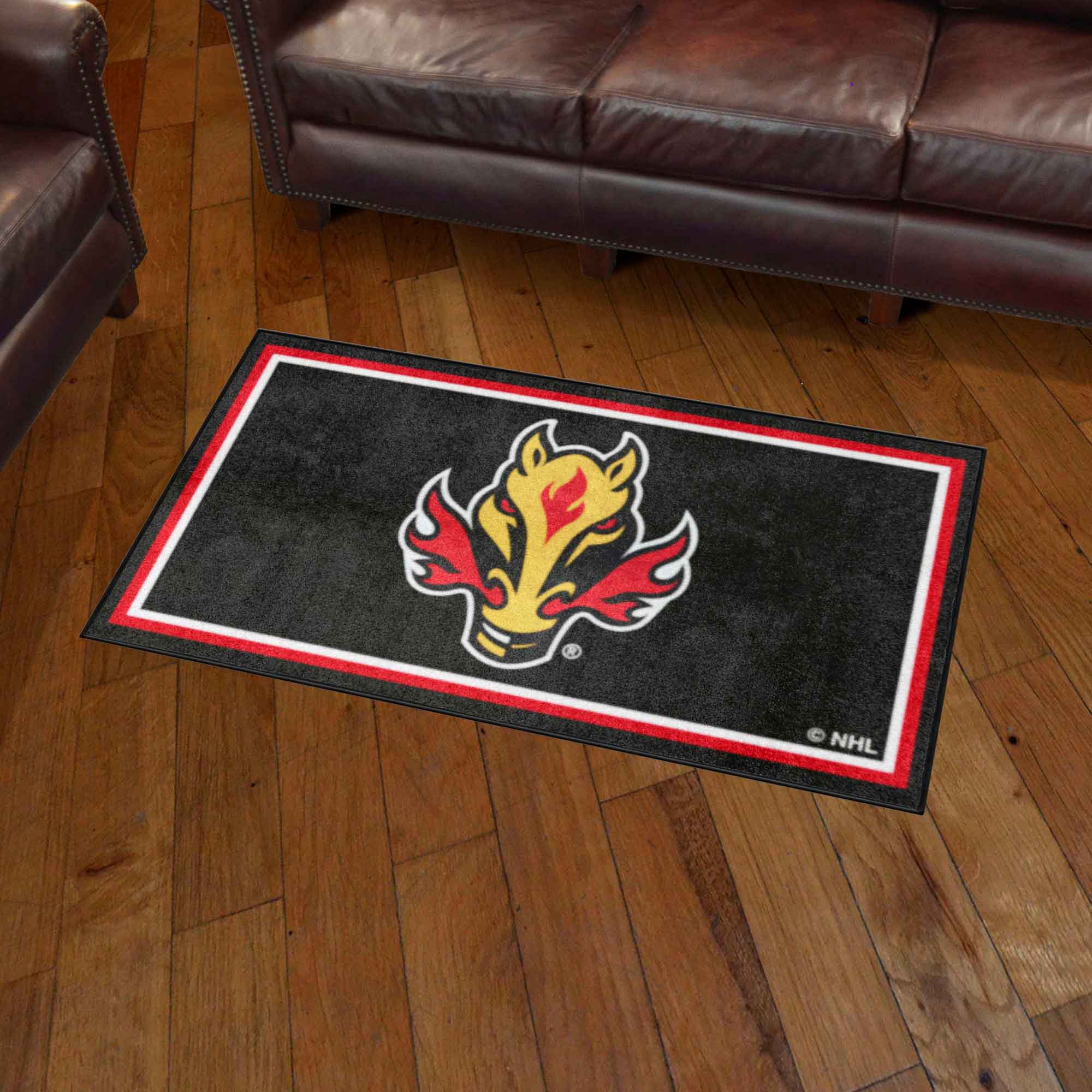 Calgary Flames 3ft. x 5ft. Plush Area Rug - Calgary Flames