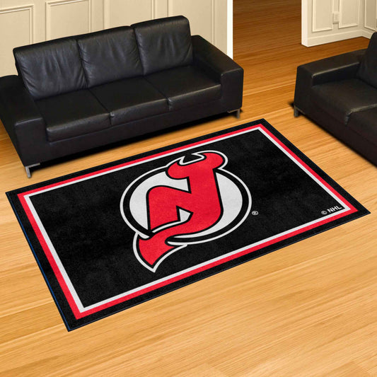 New Jersey Devils 5ft. x 8 ft. Plush Area Rug - New Jersey Devils