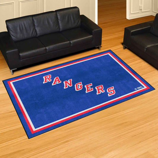 New York Rangers 5ft. x 8 ft. Plush Area Rug - New York Rangers