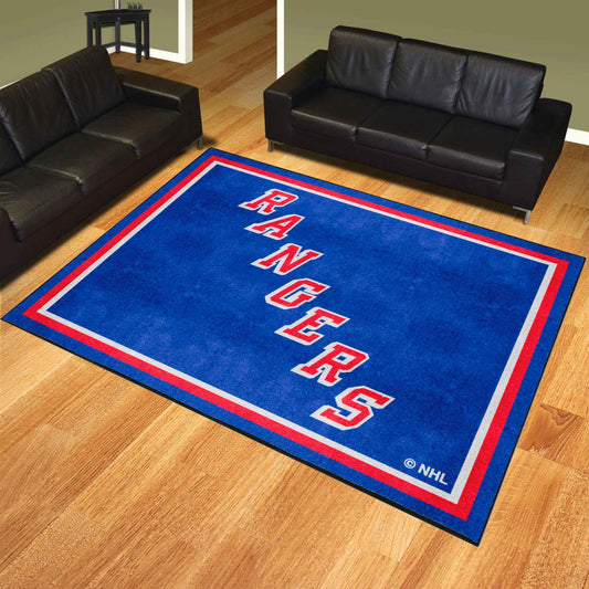 New York Rangers 8ft. x 10 ft. Plush Area Rug - New York Rangers