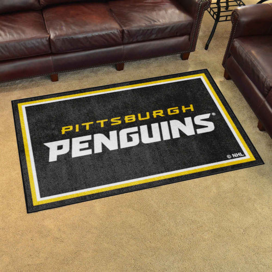 Alfombra de felpa de 4 pies x 6 pies de los Pittsburgh Penguins