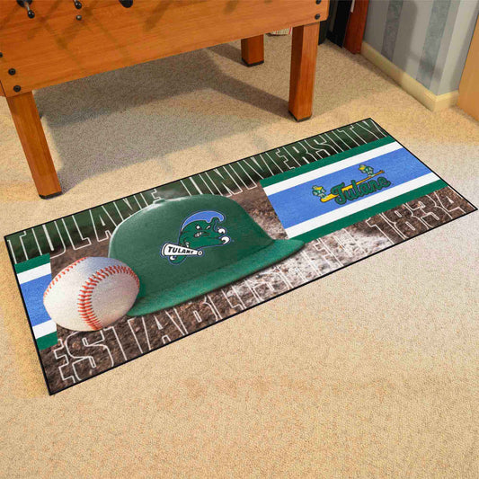 Tulane Green Wave Baseball Runner Rug - 30in. x 72in.