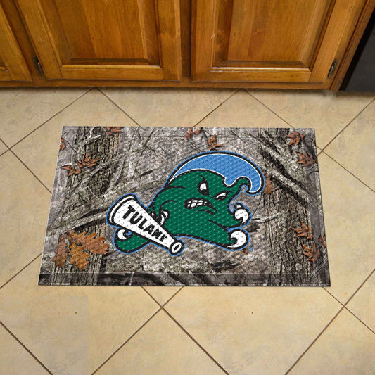 Tulane Green Wave Rubber Scraper Door Mat