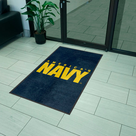 U.S. Navy 3X5 High-Traffic Mat with Durable Rubber Backing - Portrait Orientation