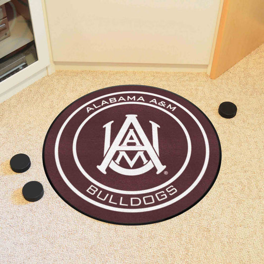 Alfombra con diseño de disco de hockey de los Bulldogs de Alabama A&amp;M (27 pulgadas de diámetro)