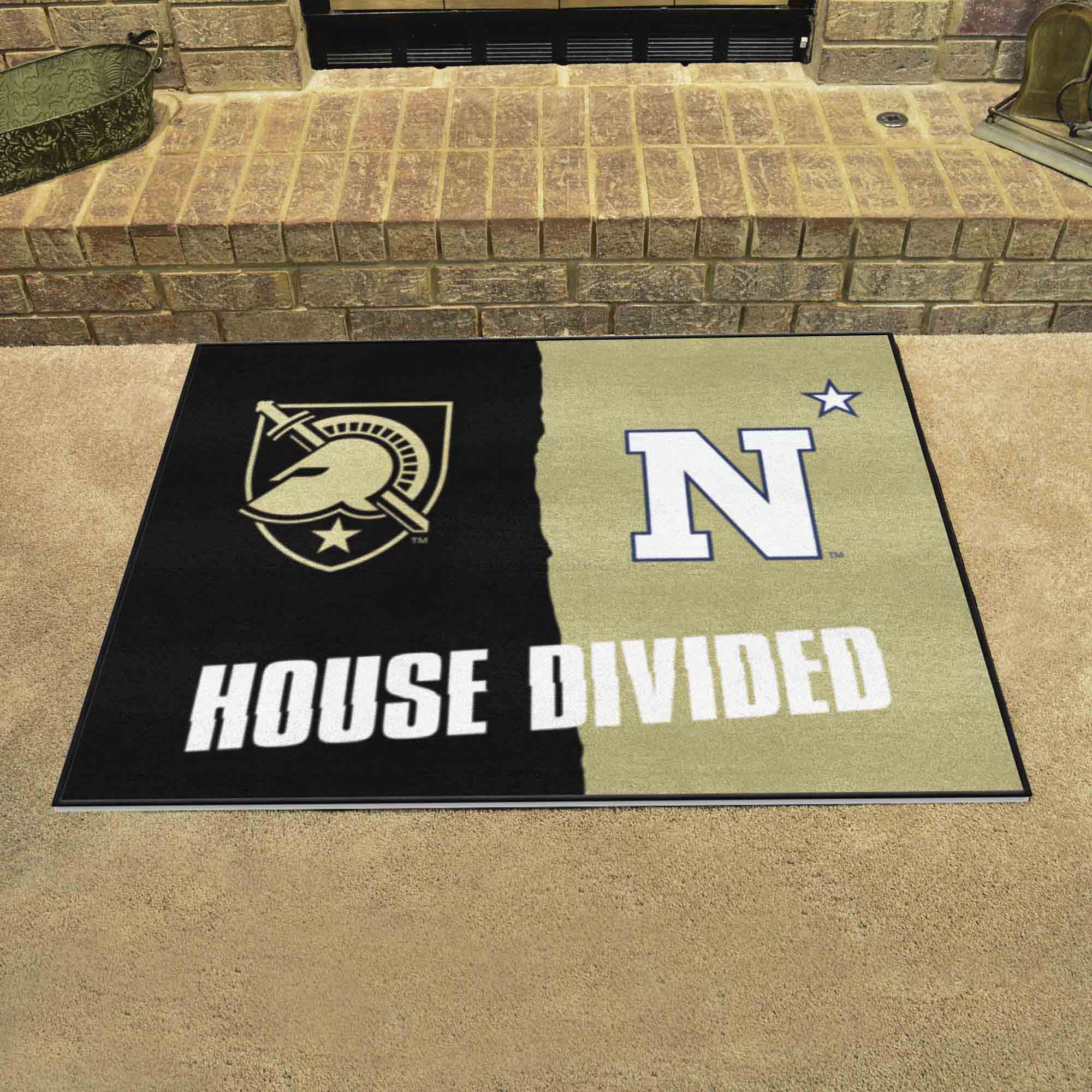 House Divided - Army West Point / Naval Academy  House Divided Rug - 34 in. x 42.5 in. - House Divided - Army West Point / Naval Academy