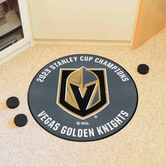 Vegas Golden Knights 2023 Stanley Cup Champions Hockey Puck Rug - 27in. Diameter