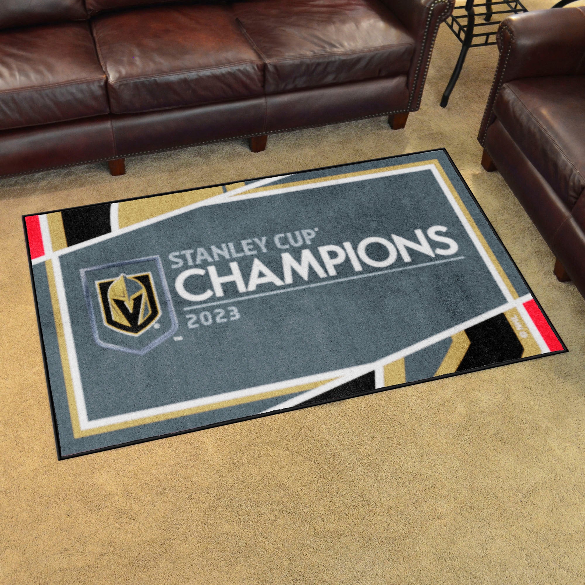 Vegas Golden Knights 2023 Stanley Cup Champions 4ft. x 6ft. Plush Area Rug