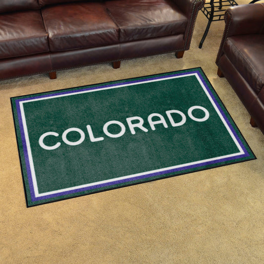 Colorado Rockies 4ft. x 6ft. Plush Area Rug - Colorado Rockies