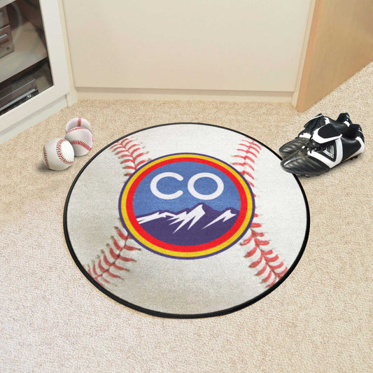 Colorado Rockies Baseball Rug - 27in. Diameter - Colorado Rockies