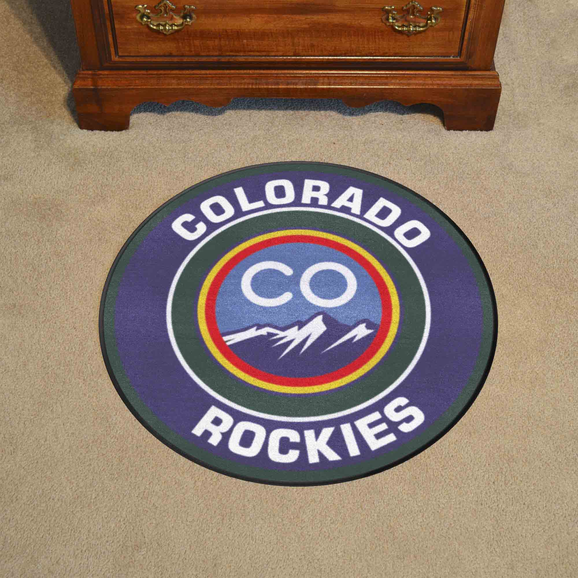 Colorado Rockies Roundel Rug - 27in. Diameter