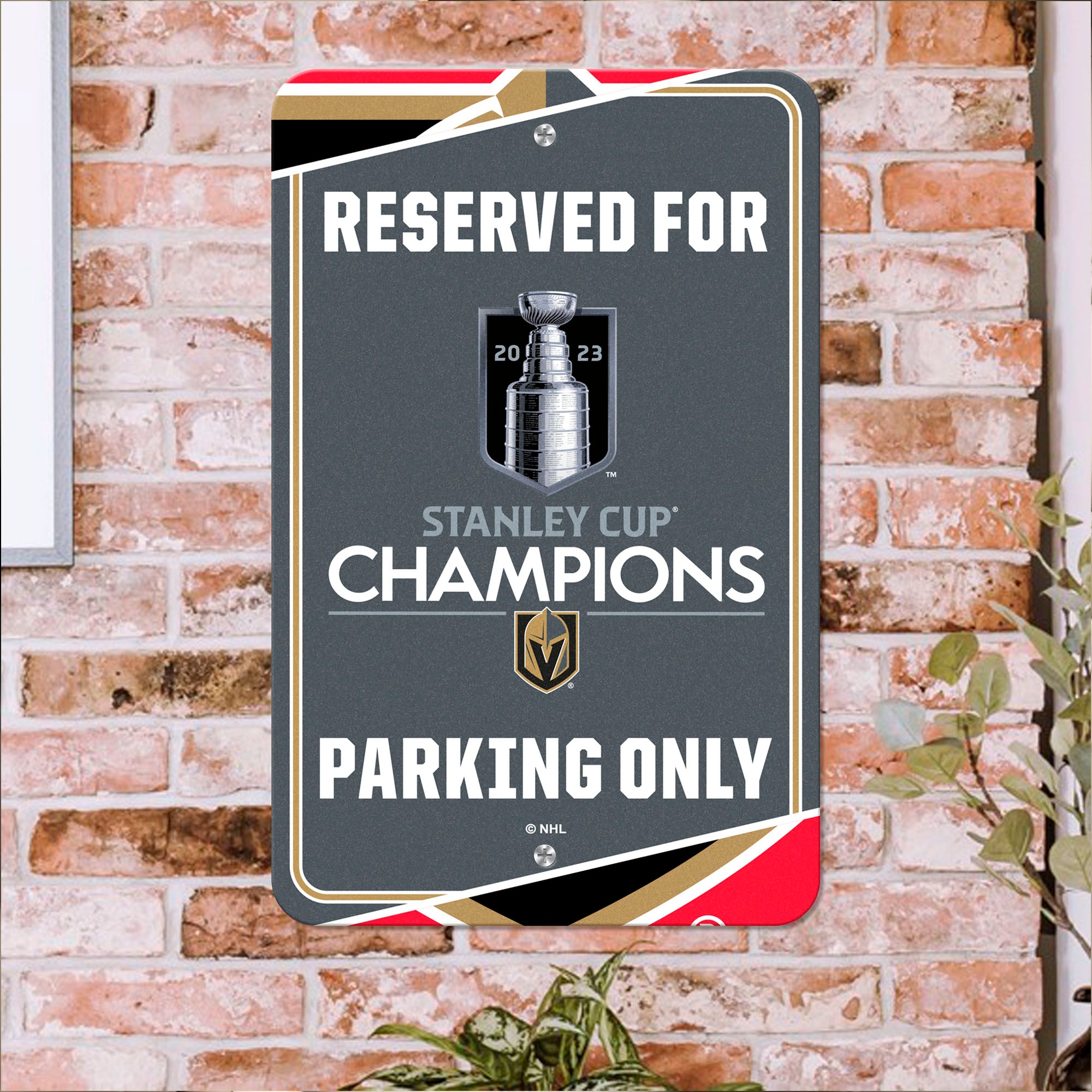 Vegas Golden Knights 2023 Stanley Cup Champions Team Color Reserved Parking Sign Décor 18in. X 11.5in. Lightweight