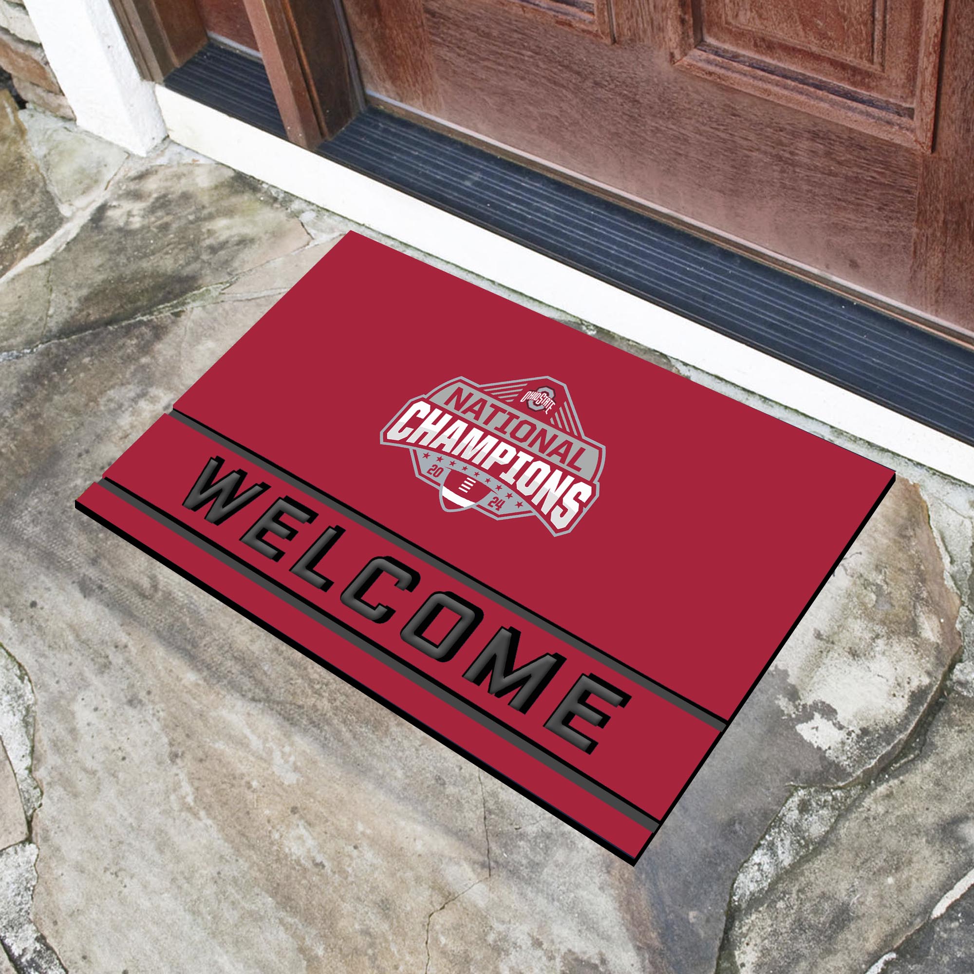 Official Ohio State 2024 National Champions Logo 18"x30" Crumb Rubber Door Mat