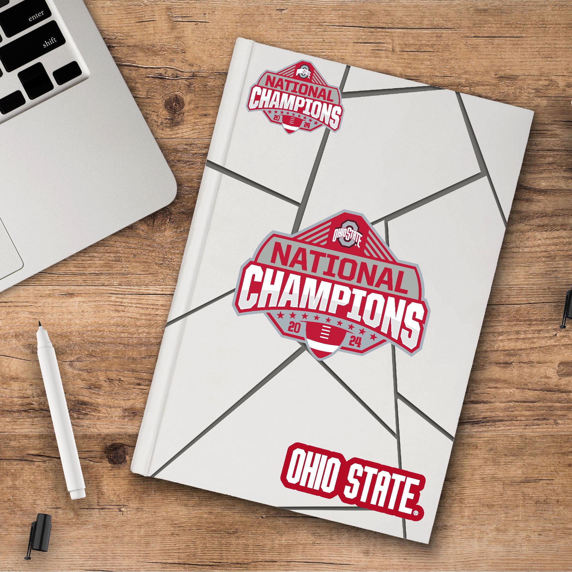 Official Ohio State 2024 National Champions Logo 5” x 6.25” Decal 3-pk