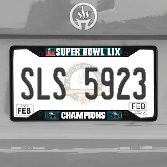 Philadelphia Eagles Super Bowl LIX Champions License Plate Frame Black