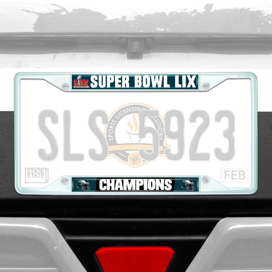 Philadelphia Eagles Super Bowl LIX Champions License Plate Frame White