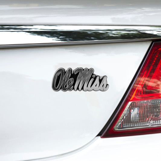 Ole Miss Rebels Molded Chrome Plastic Emblem - Ole Miss