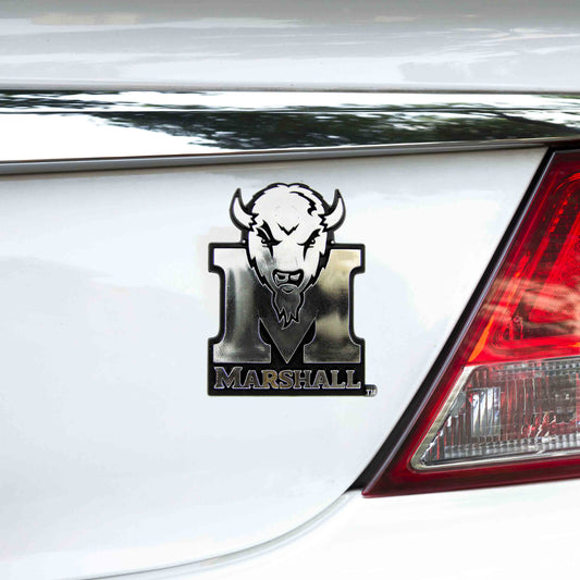 Marshall Thundering Herd Molded Chrome Plastic Emblem