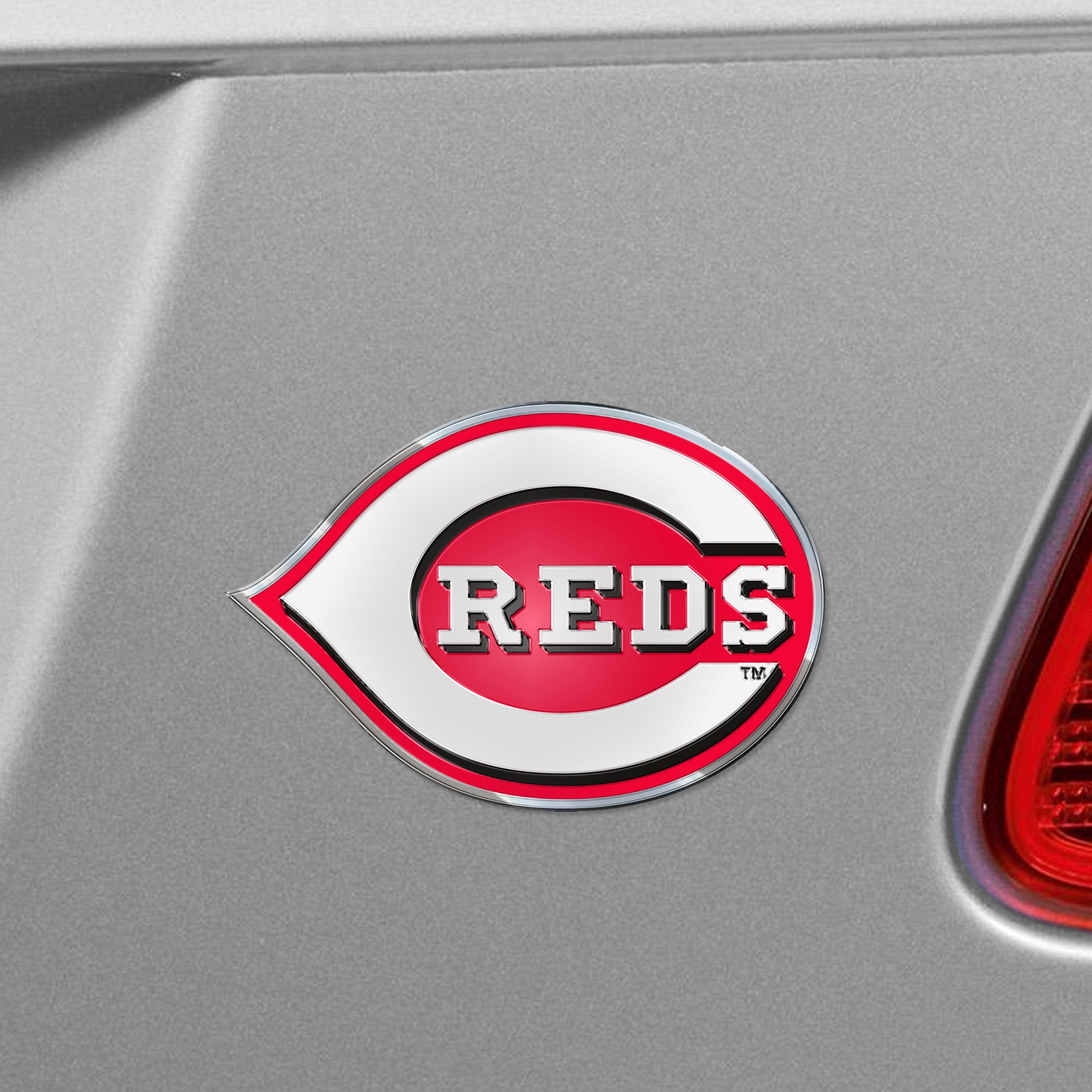 Cincinnati Reds Heavy Duty Aluminum Embossed Color Emblem - Cincinnati Reds