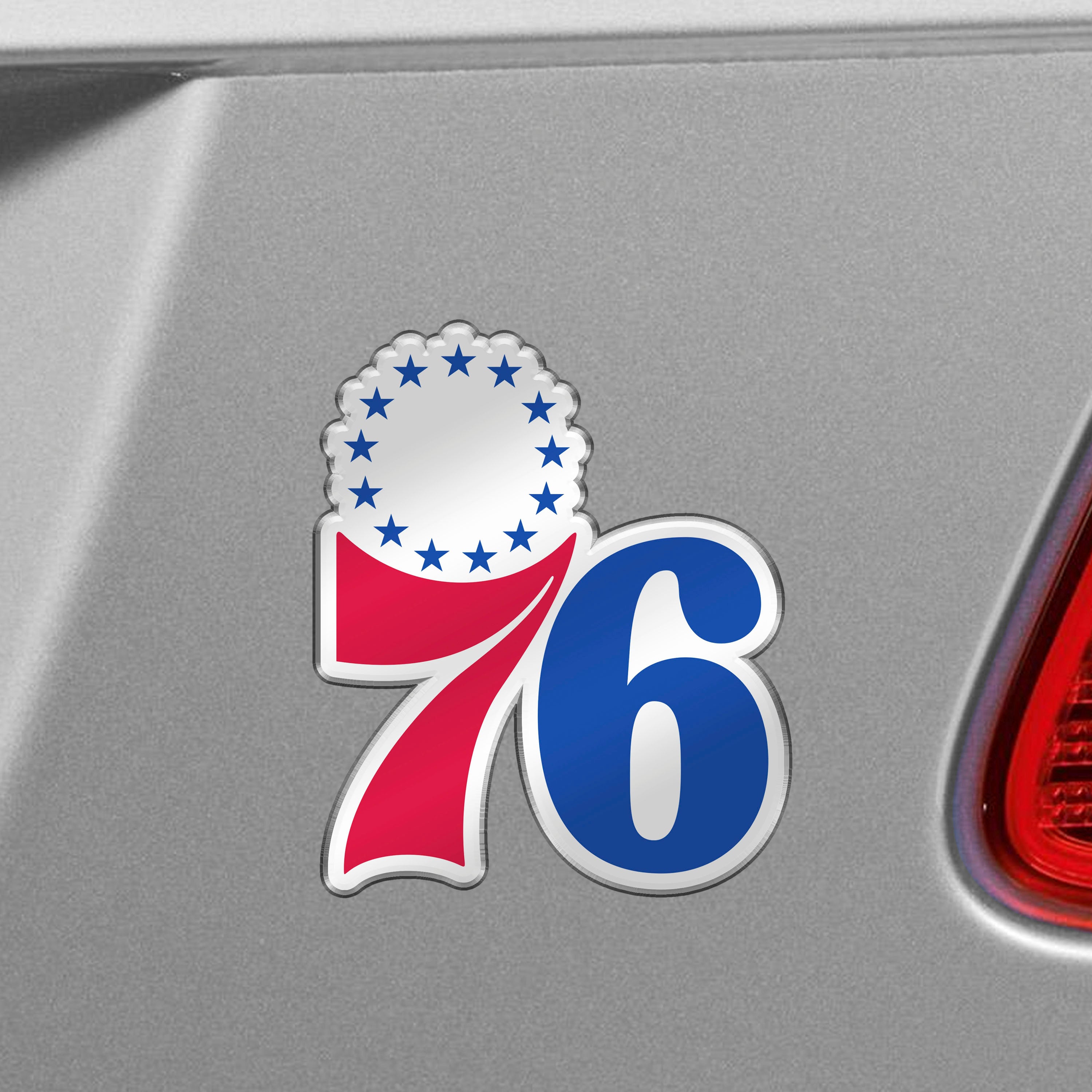 Philadelphia 76ers Heavy Duty Aluminum Embossed Color Emblem