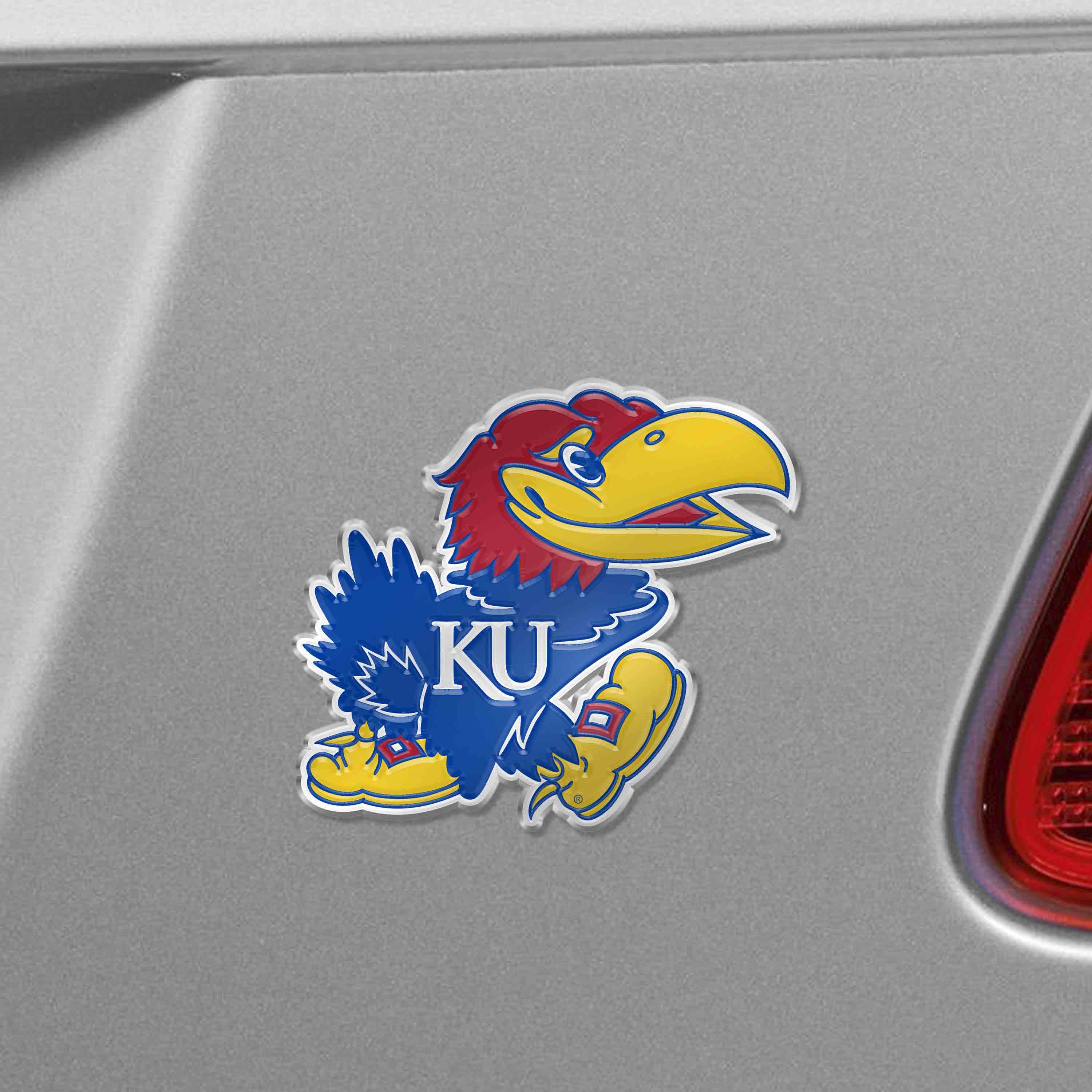 Kansas Jayhawks Heavy Duty Aluminum Embossed Color Emblem