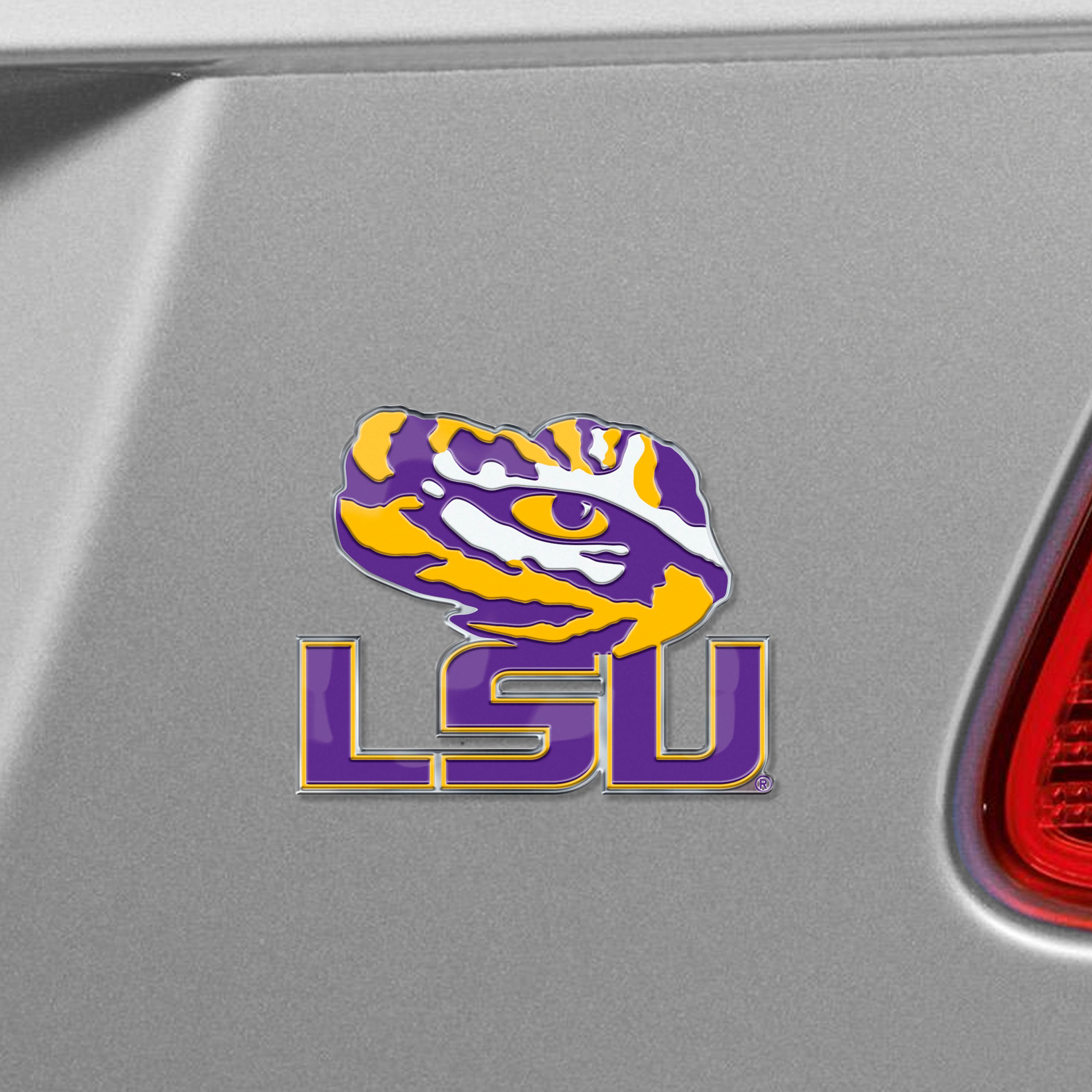 LSU Tigers Heavy Duty Aluminum Embossed Color Emblem