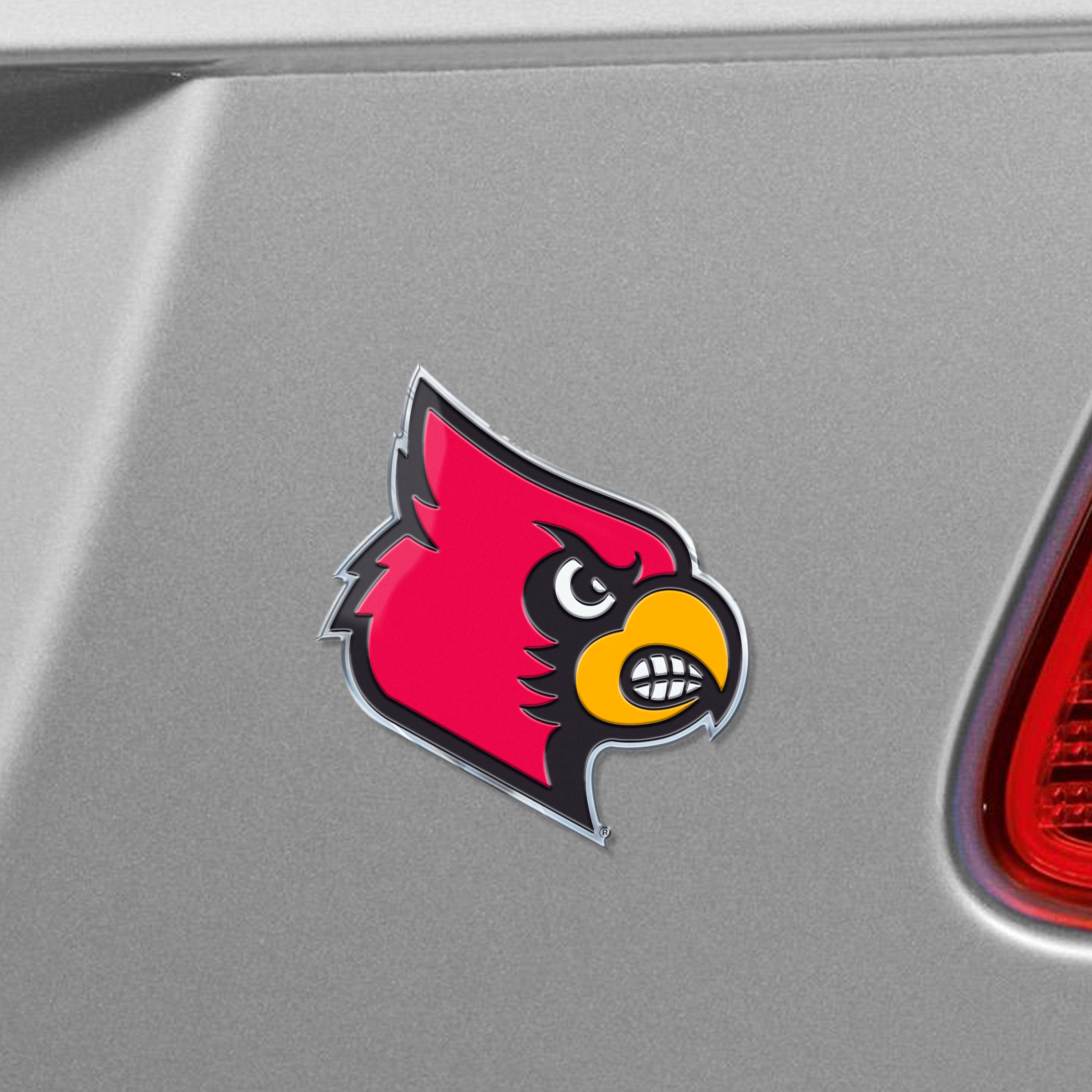 Louisville Cardinals Heavy Duty Aluminum Embossed Color Emblem