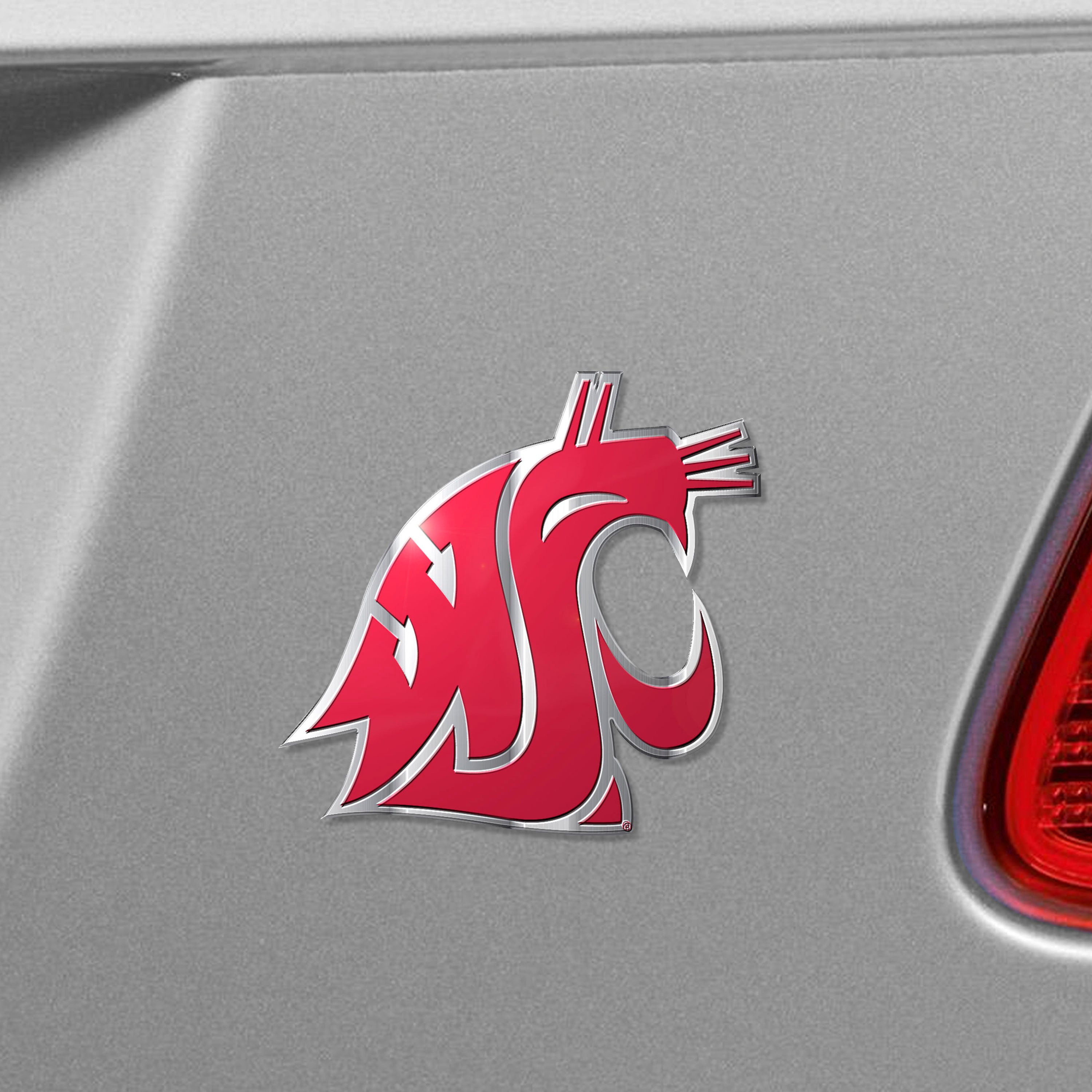 Washington State Cougars Heavy Duty Aluminum Embossed Color Emblem