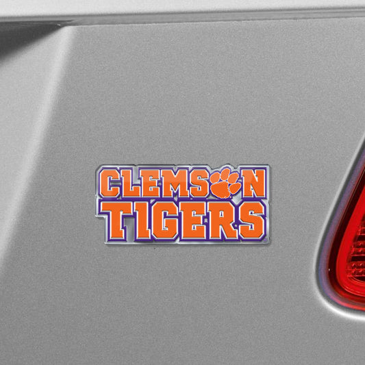 Clemson Tigers Heavy Duty Aluminum Embossed Color Emblem - Alternate - Clemson