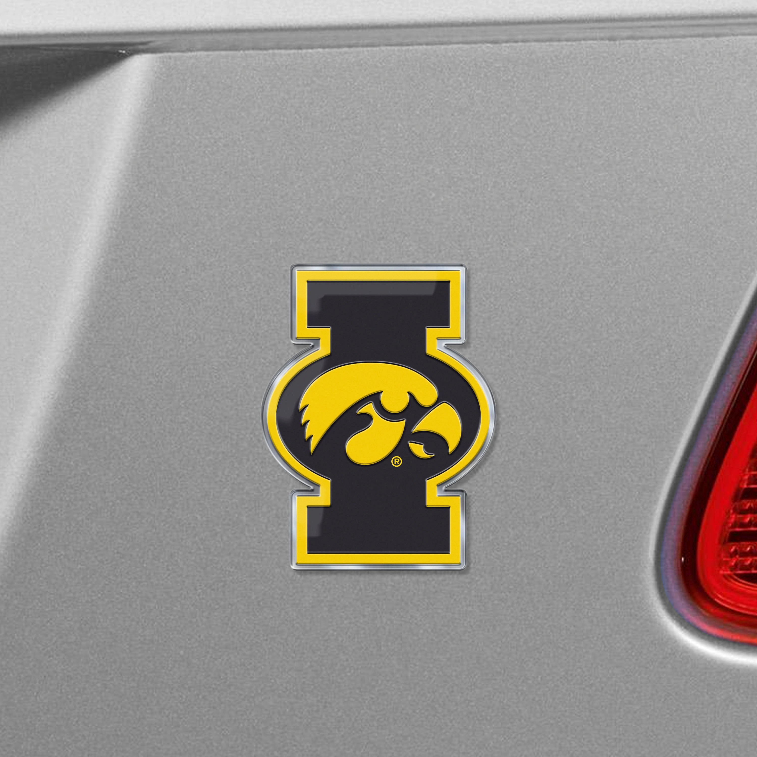 Iowa Hawkeyes Heavy Duty Aluminum Embossed Color Emblem - Alternate