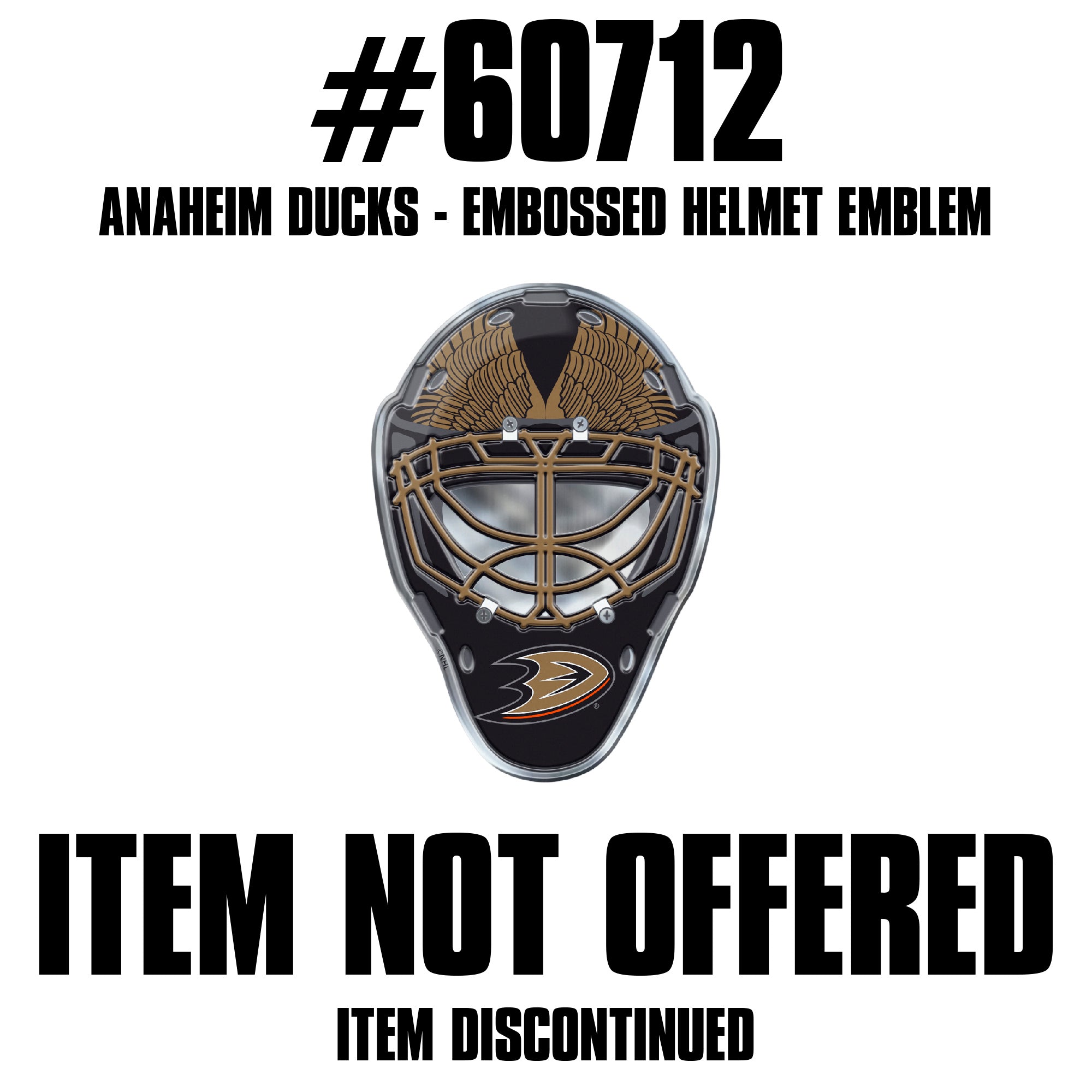 Anaheim Ducks Heavy Duty Aluminium Helmet Emblem