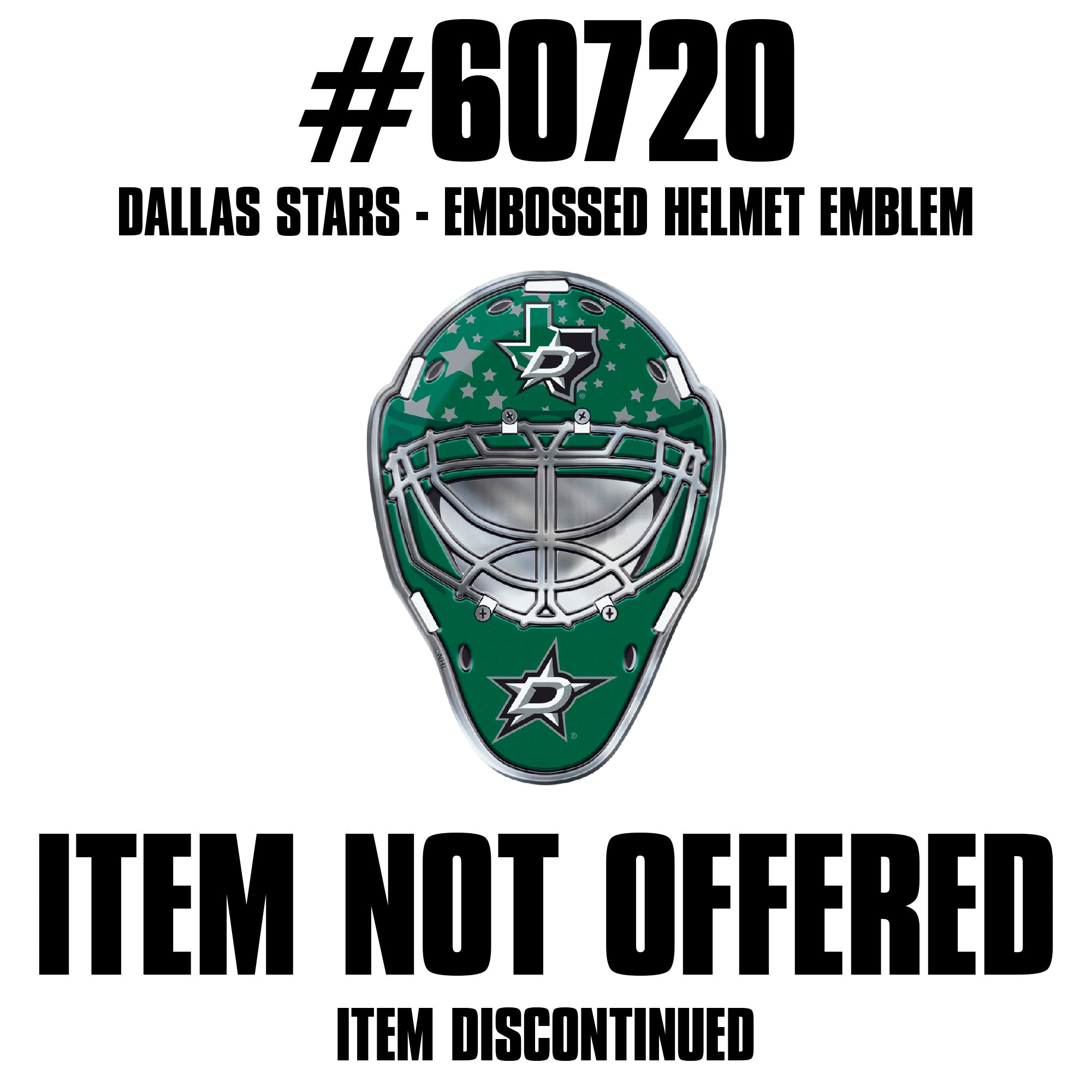 Dallas Stars Heavy Duty Aluminium Helmet Emblem - Dallas Stars