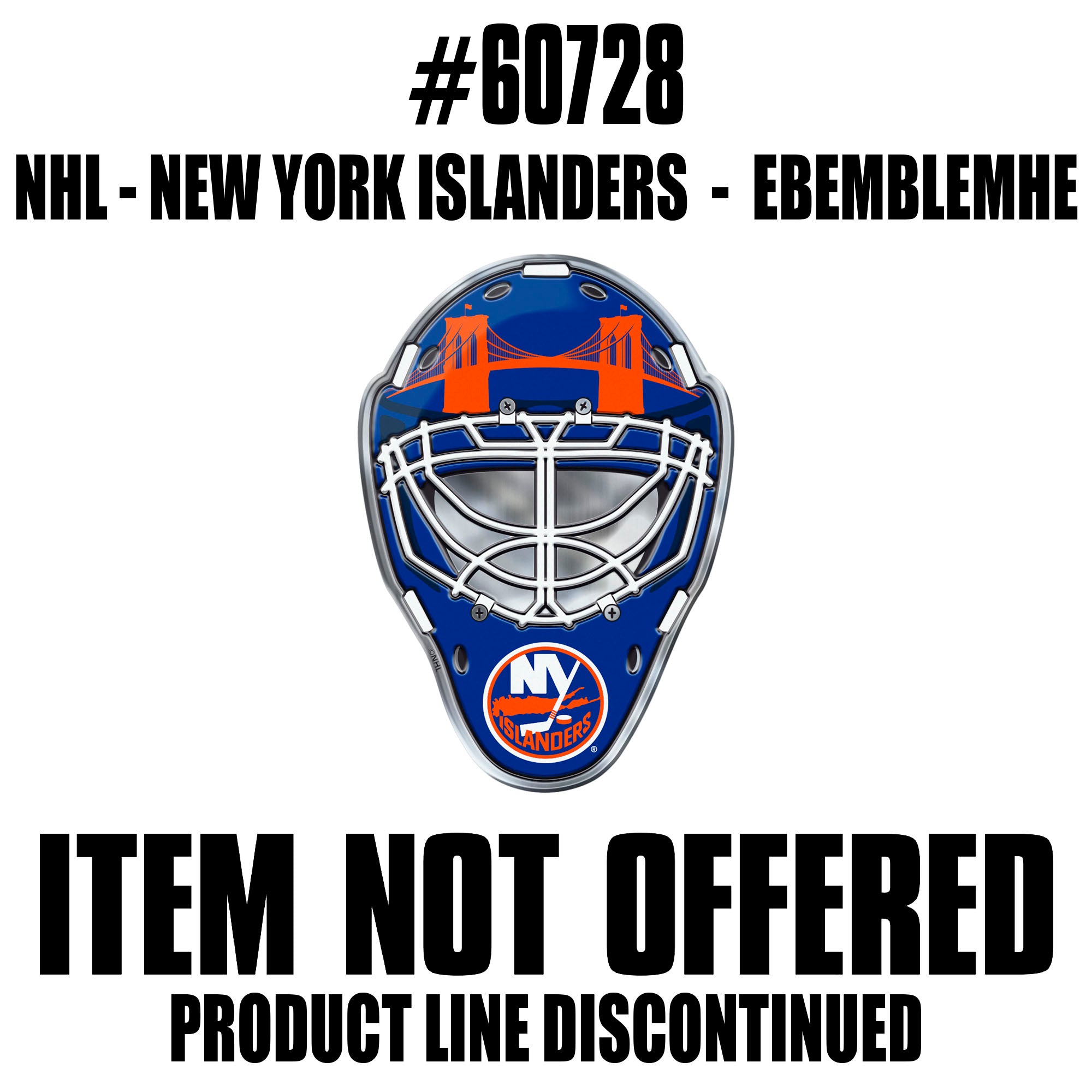 New York Islanders Heavy Duty Aluminium Helmet Emblem - New York Islanders