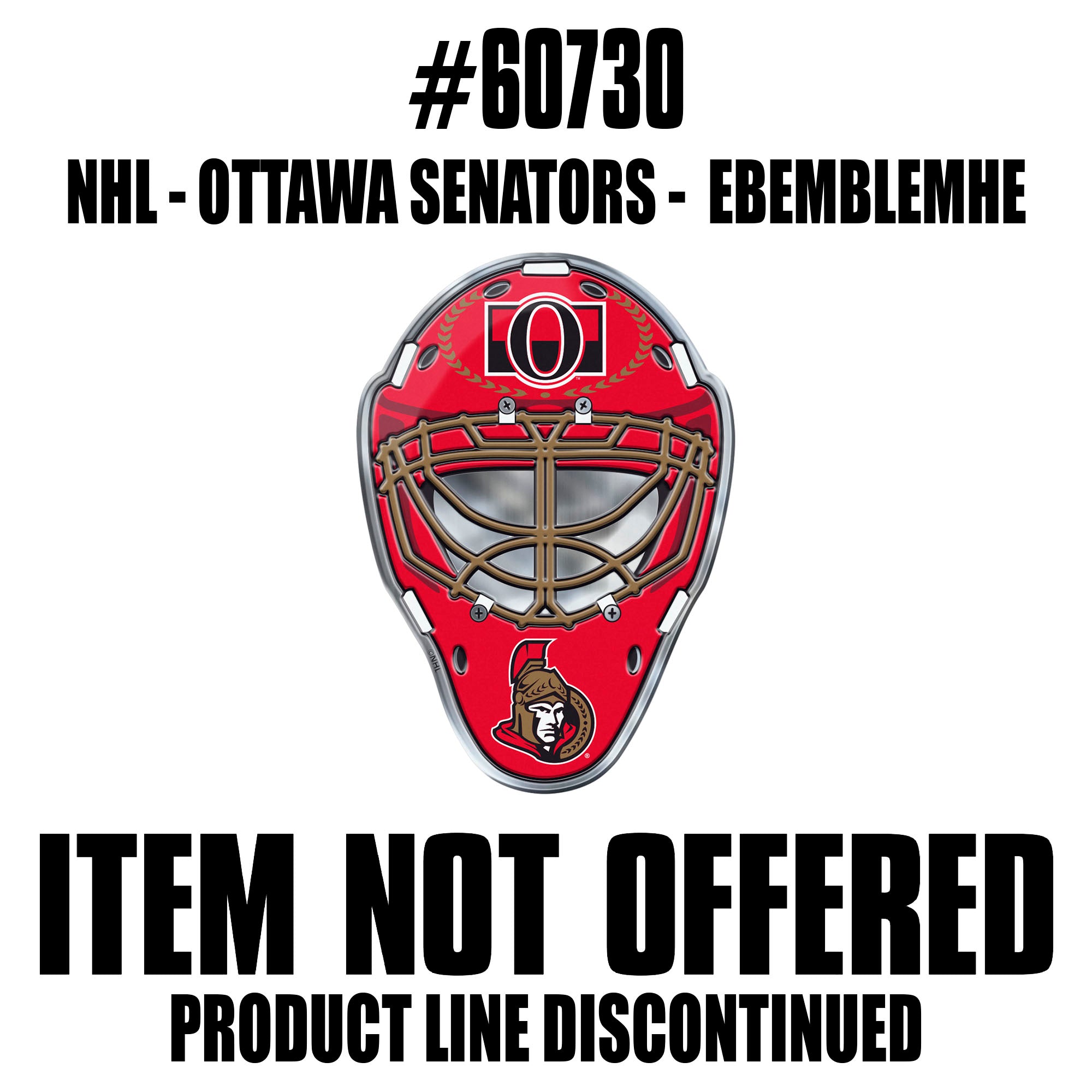 Ottawa Senators Heavy Duty Aluminium Helmet Emblem