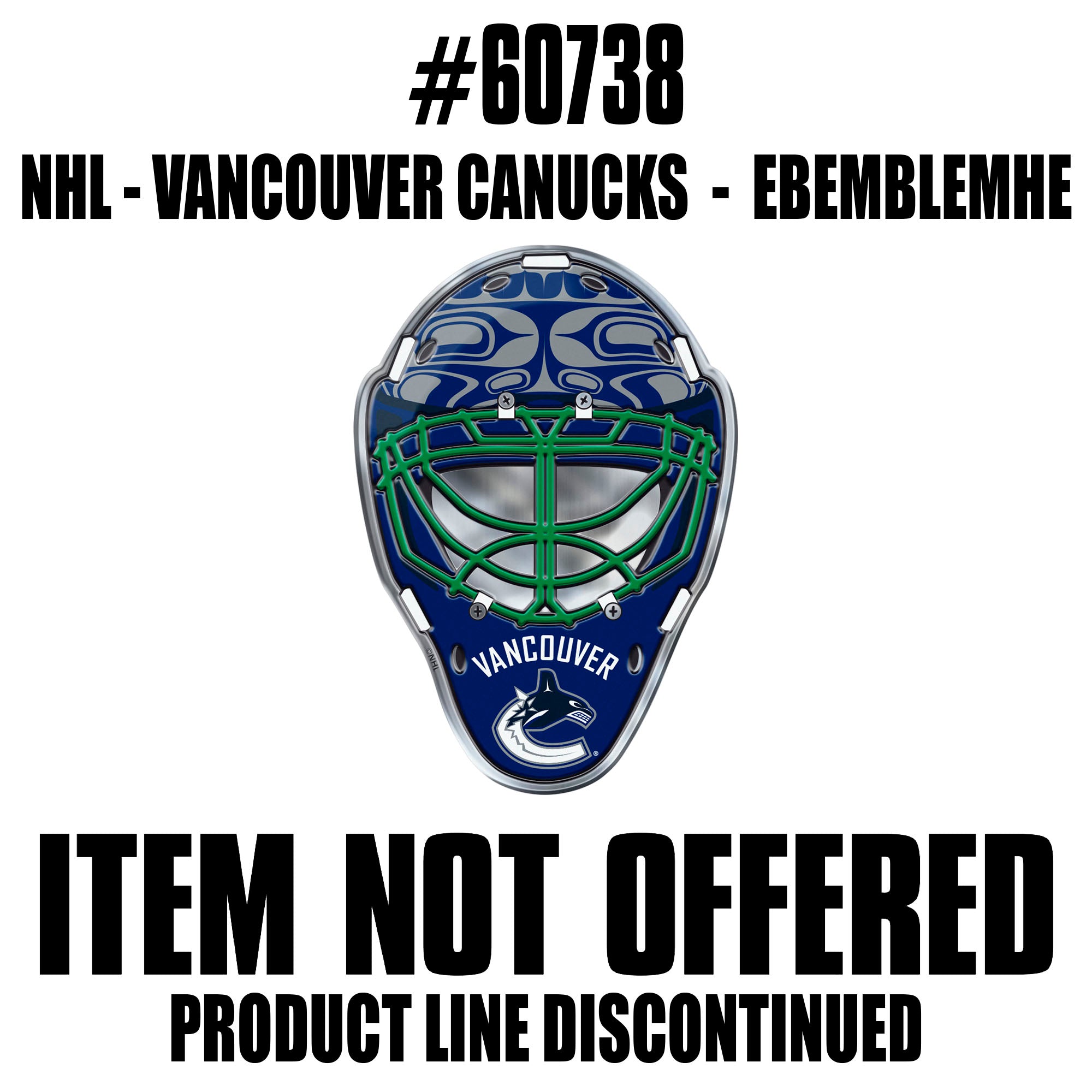 Vancouver Canucks Heavy Duty Aluminium Helmet Emblem