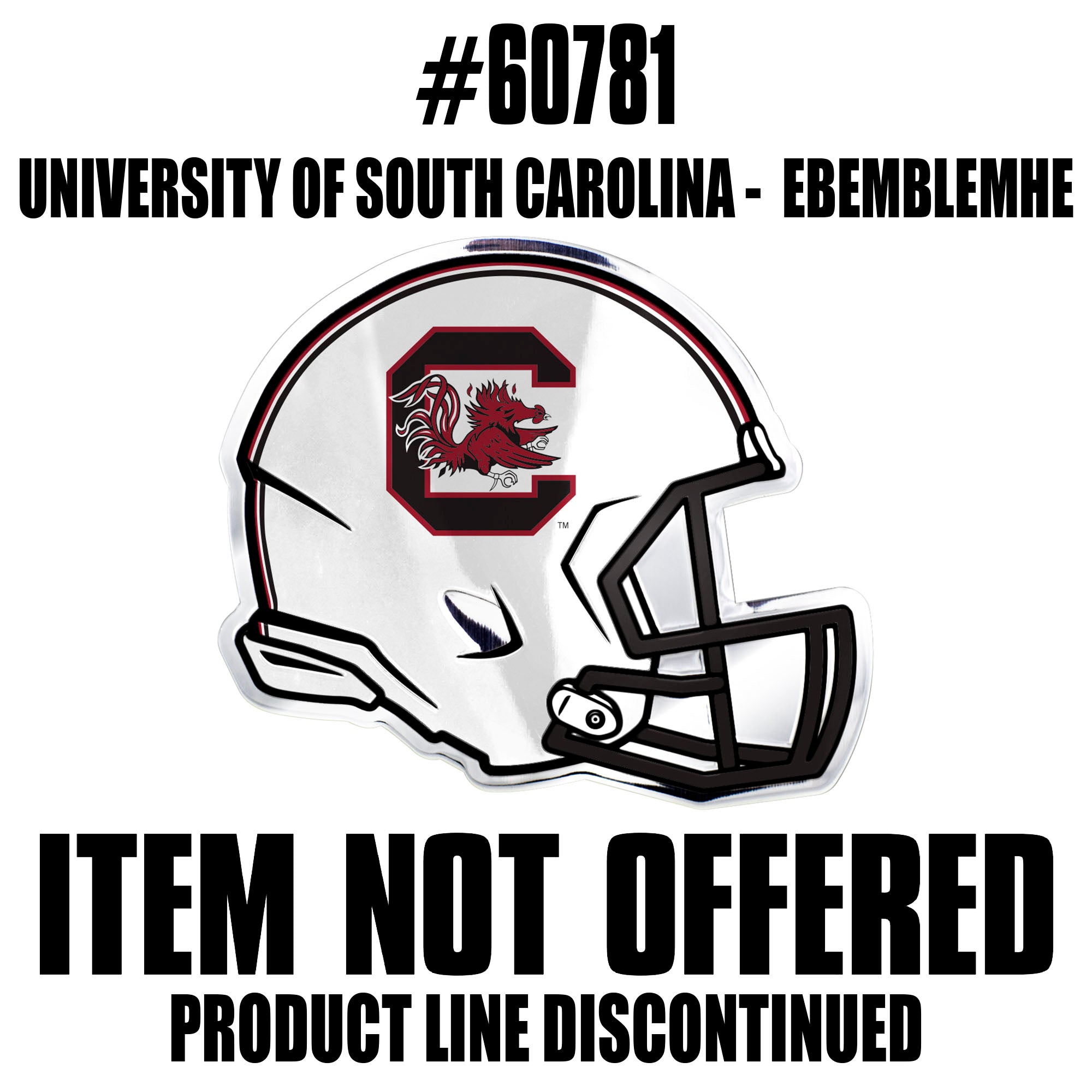 South Carolina Gamecocks Heavy Duty Aluminium Helmet Emblem