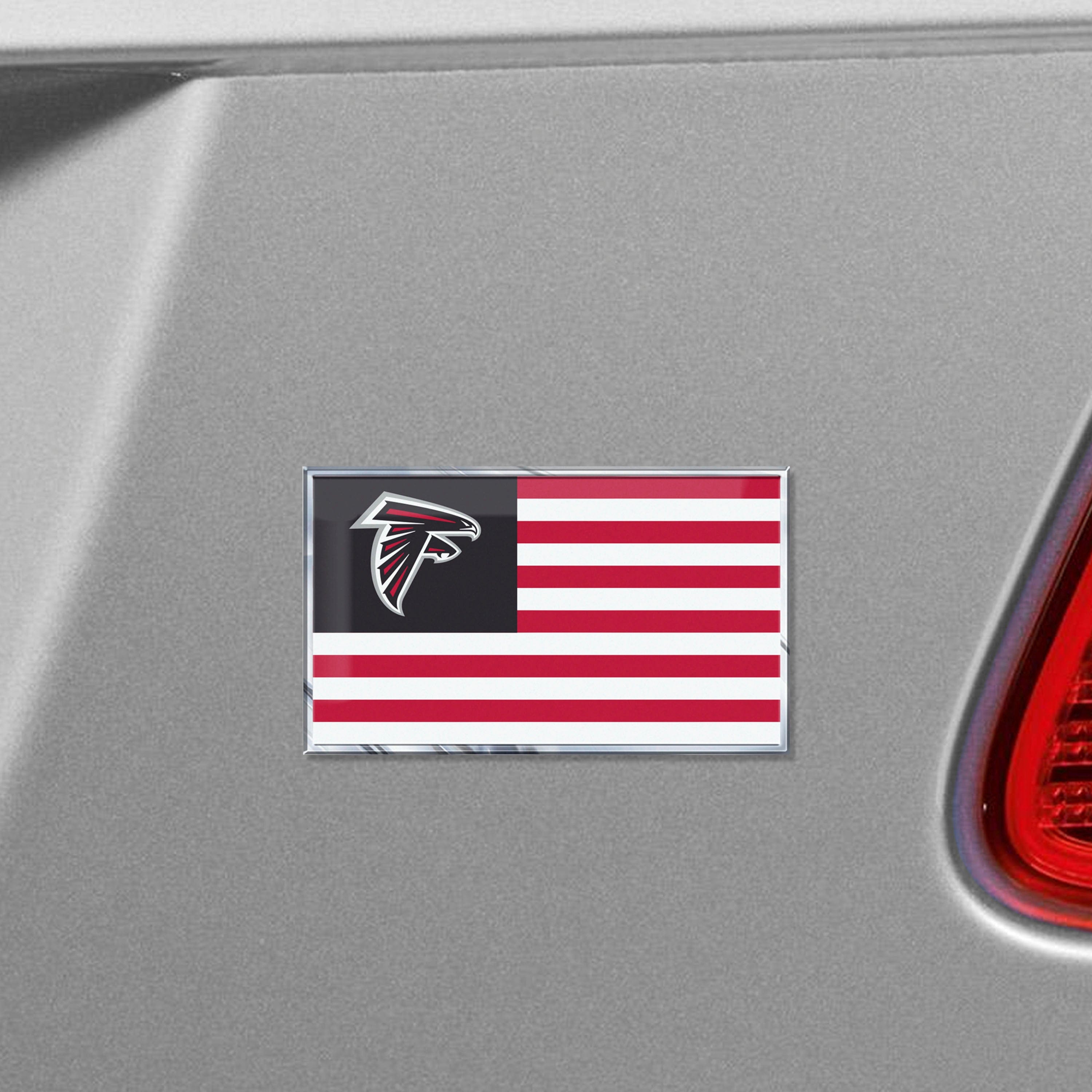 Atlanta Falcons State Flag Aluminum Embossed Emblem - Atlanta Falcons