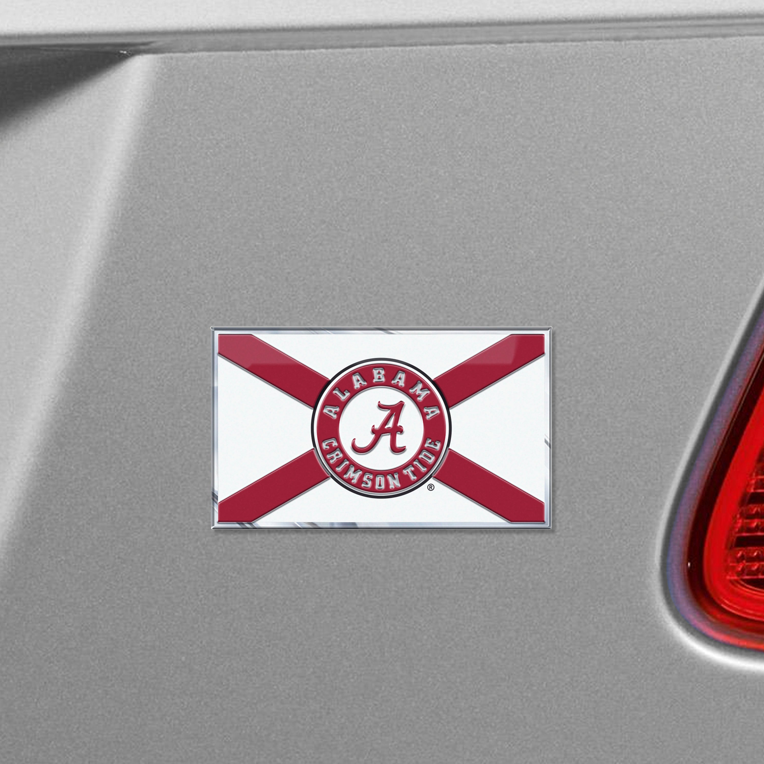 Alabama Crimson Tide State Flag Aluminum Embossed Emblem