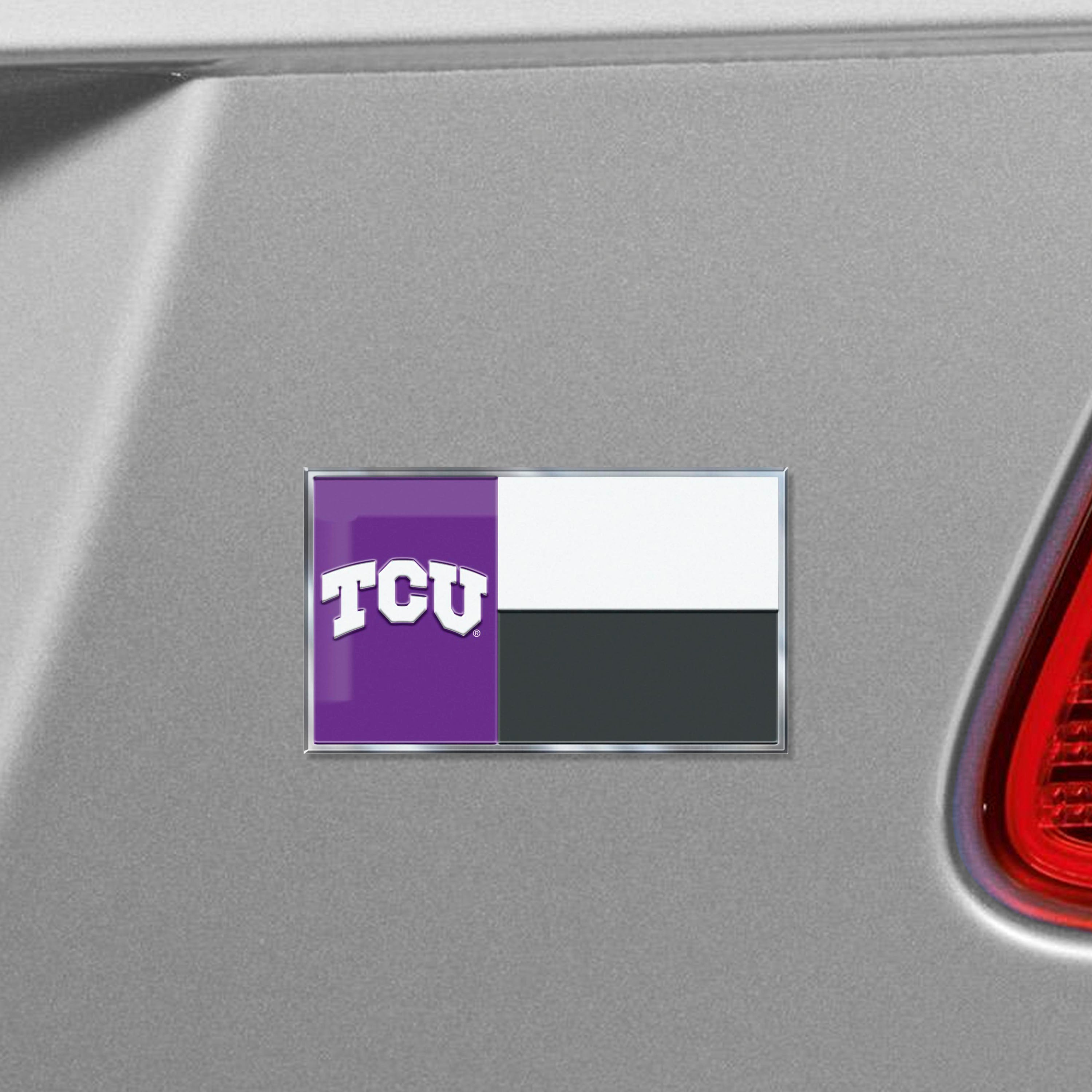 TCU Horned Frogs State Flag Aluminum Embossed Emblem