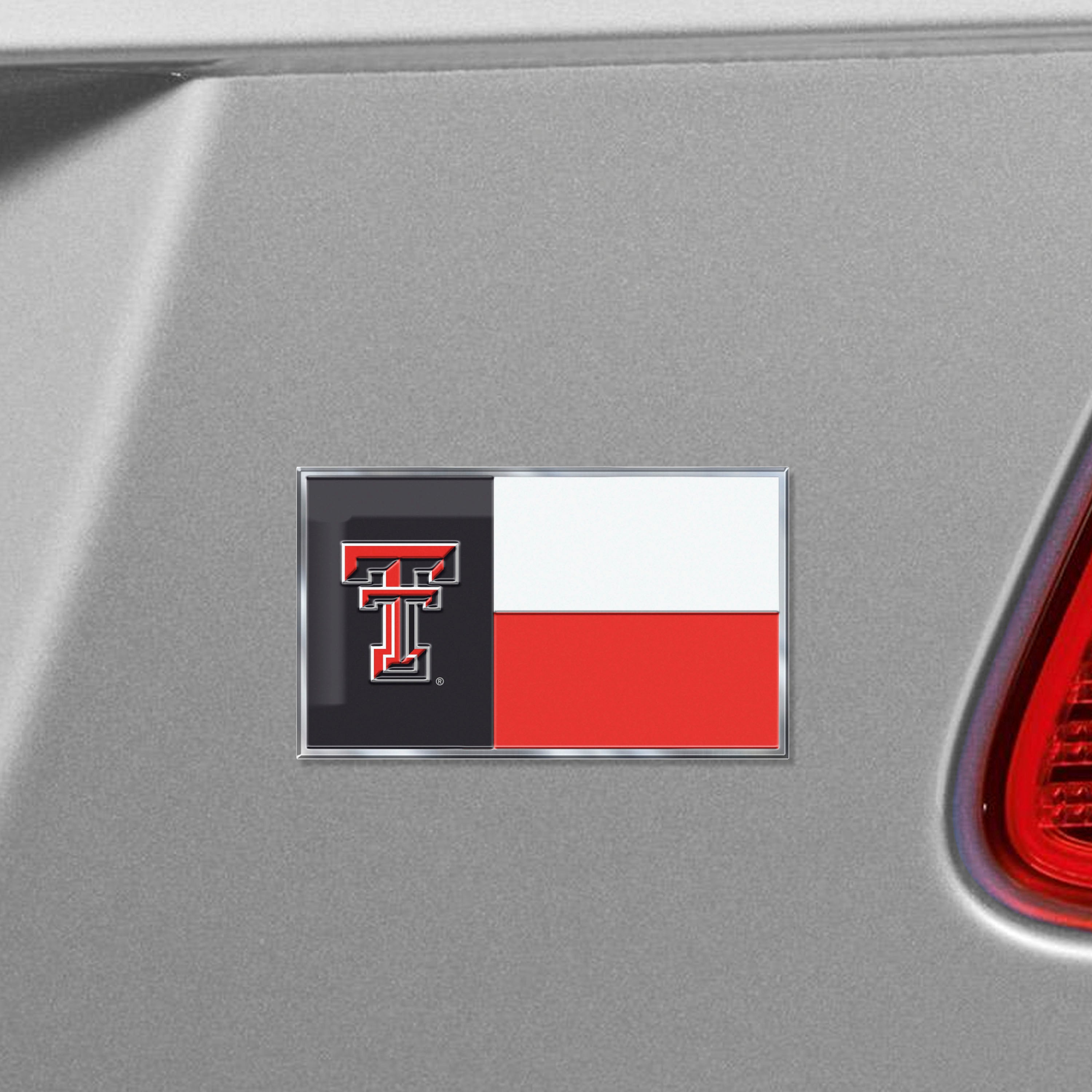 Texas Tech Red Raiders State Flag Aluminum Embossed Emblem