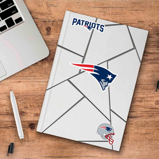 New England Patriots 3 Piece Decal Sticker Set - New England Patriots